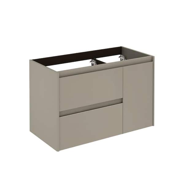 WS Bath Collections Ambra 90 Base 35.1 in. W x 17.6 in. D x 21.8 in. H Bath Vanity Cabinet without Top in Matte Sand