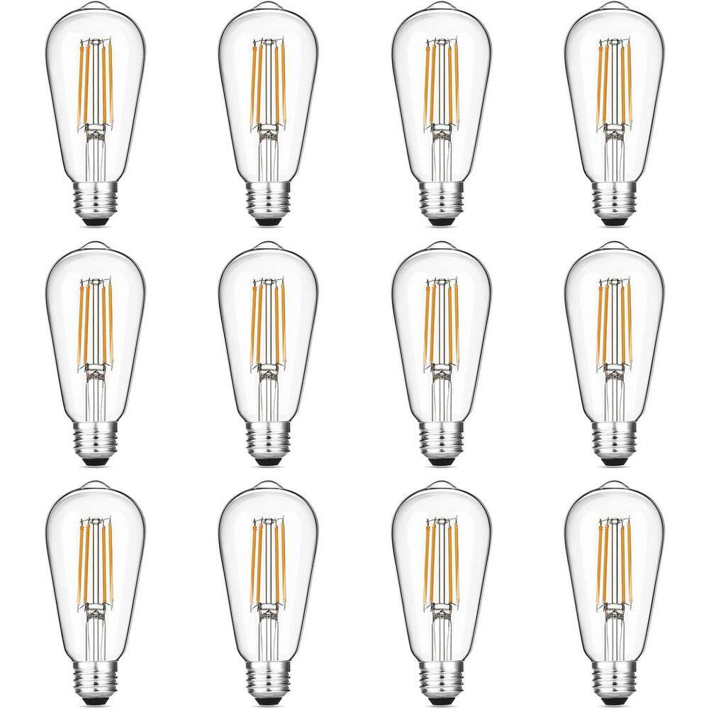 60-Watt Equivalent A50 Vintage LED Edison Bulbs Warm White 2700K (12-Pack)