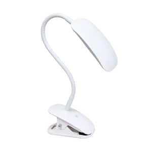 21.5 in. Rounded White Flexi LED Clip Light Desk Lamp