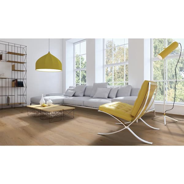 Blue Ridge Hardwood Flooring Zen White Oak 5/8 in. T X 9.44 in. W Tongue & Groove Wire Brushed Engineered Hardwood Flooring (28.4 sq.ft./case)