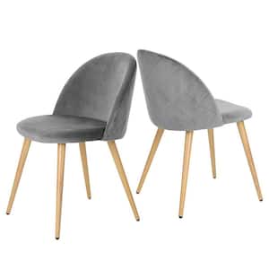 Zomba Grey Velvet Dining Chair (Set of 2)
