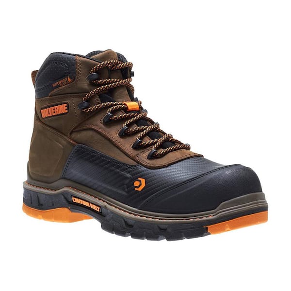 Wolverine Men's Overpass Waterproof 6 in. Work Boots - Composite Toe - Brown Size 9(M)