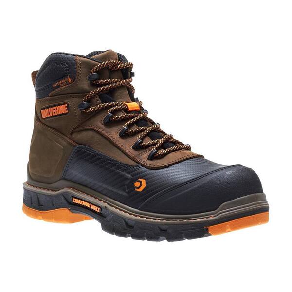 Wolverine Men\'s Brown and Orange Steel Toe Safety Work Boots Size 11EW Wolverine Men main image 3
