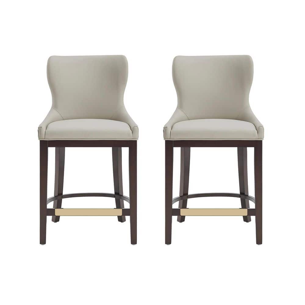 Blair Modern 26 in. H Stone Beech Wood Counter Stool with Vegan Leather Upholstered Seat (Set of 2) price history on PriceWatchPro