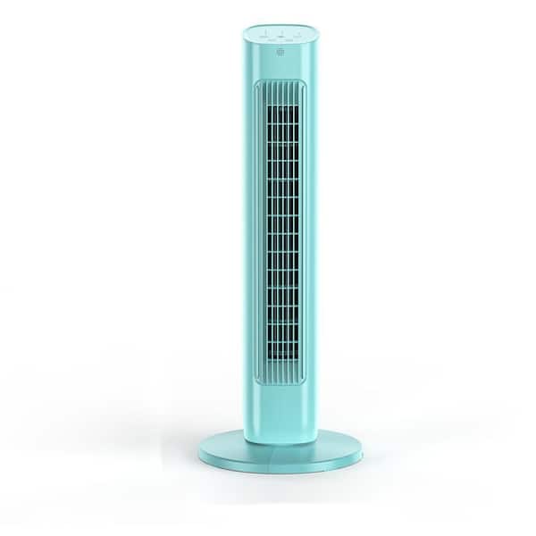 30.71 in. 3-Speed 11.81 in. W Oscillating Tower Fan in Green with Digital Display, Auto Mode, Timer and Remote Control