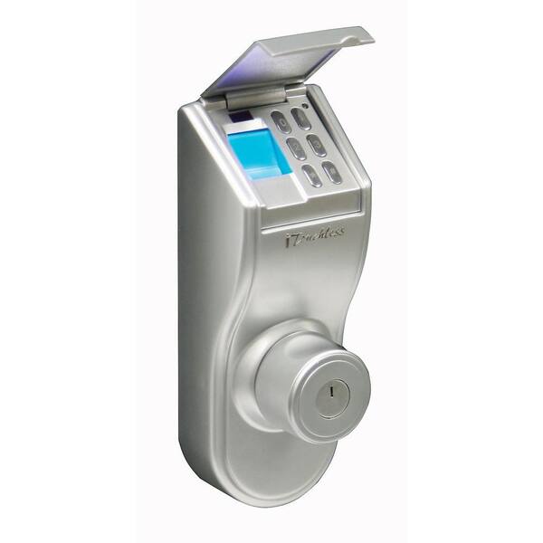 iTouchless Bio-Matic Fingerprint Silver Right Handle Deadbolt Door Lock