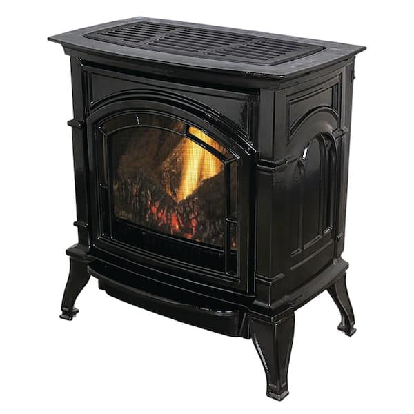 Ashley Hearth Products 31,000 BTU Vent Free Natural Gas Stove Black Enameled Porcelain Cast Iron