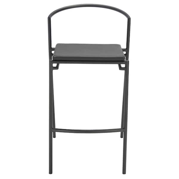 SAFAVIEH Knightley 25.75 in. Black/Black Metal Counter Stool