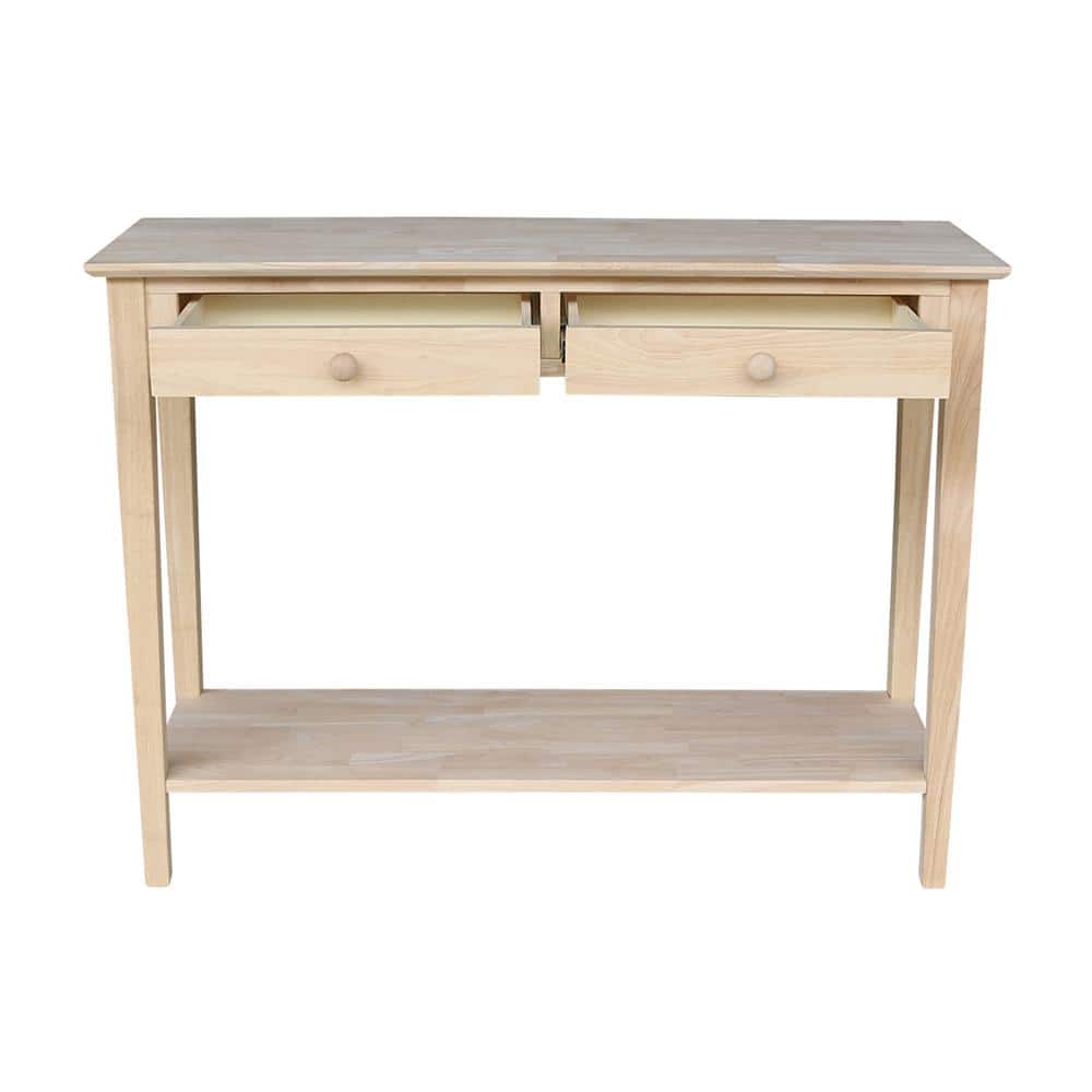 Spencer White Wood Sofa Console Table with Storage