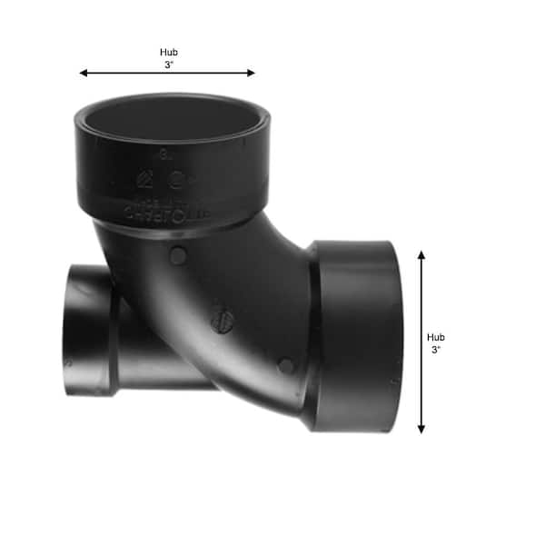 LESSO 3 In. ABS 90 Degree SR Elbow All Hub | The Home Depot Canada