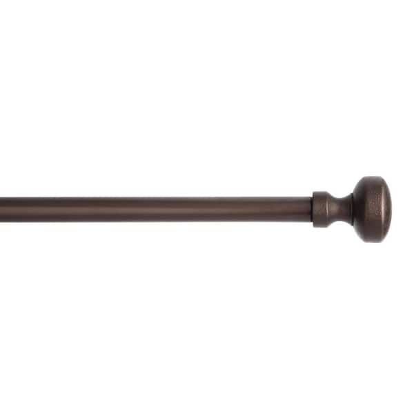 Modern Rounded Cap 66 in.-120 in. Oil Rubbed Bronze Single Curtain Rod