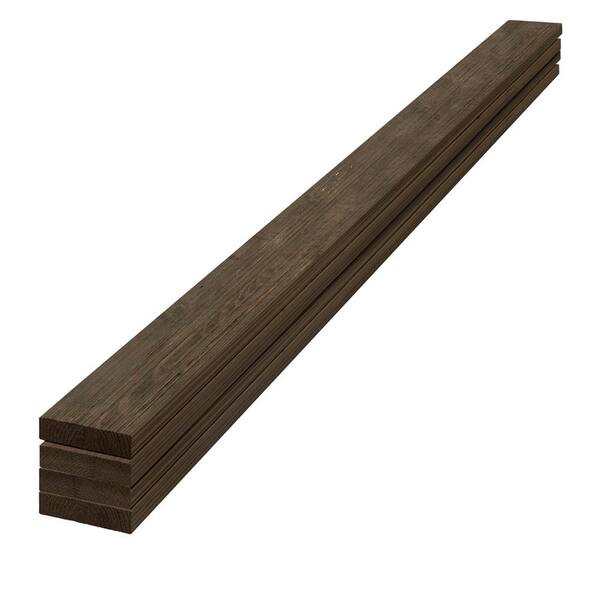 Edge 1 in. x 4 in. x 6 ft. Barn Wood Dark Brown Pine Trim Board (4-Pack)