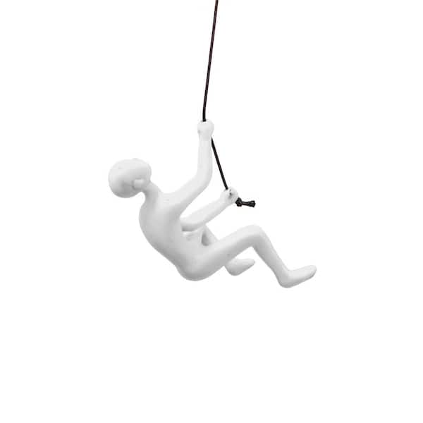 Climbing Man White Wall Art