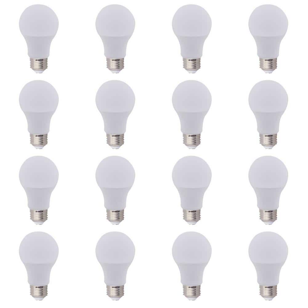 60-Watt Equivalent A19 Non-Dimmable CEC Rated LED Light Bulb Daylight (16-Pack)