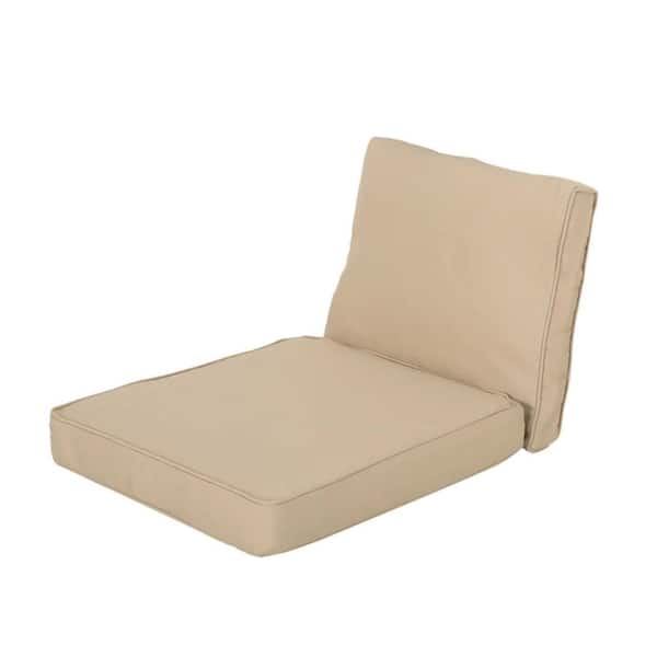 22 in. x 17.75 in. Outdoor Patio Chaise Lounge Cushion in Beige (Set of 1)