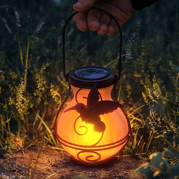 FAWEY TRED INC 2-Pack Solar Flickering Flame Lights, Hanging Solar