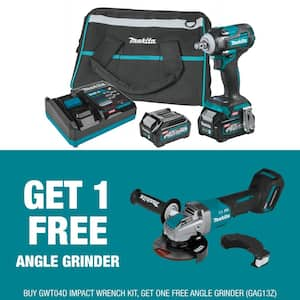 40-Volt Max XGT Brushless Cordless 4-Speed 1/2 in. Impact Wrench Kit, 2.5Ah with bonus XGT Brushless 5in. Angle Grinder