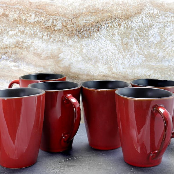Red Co. 12 oz Clear Coffee Glass Mugs Set of 6 — Red Co. Goods