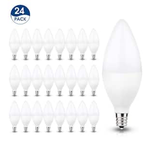 60-Watt Equivalent 6W C11 Non-Dimmable LED Candle Light Bulb E12 Base in Daylight 5000K (24-Pack)
