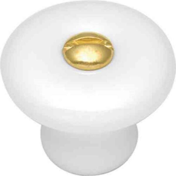 HICKORY HARDWARE English Cozy 1 in. White Cabinet Knob