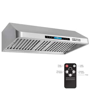 36 in. 900 CFM Ducted Under Cabinet Range Hood with Touch Display, LED Lights, and Permanent Filters in Stainless Steel