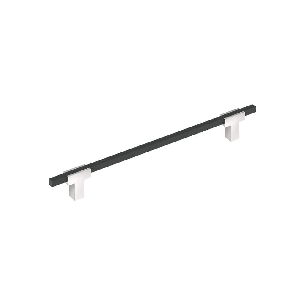 Urbanite 8-13/16 in. (224mm) Center-to-Center Modern Polished Chrome/Brushed Matte Black Bar Cabinet Pull price history on PriceWatchPro