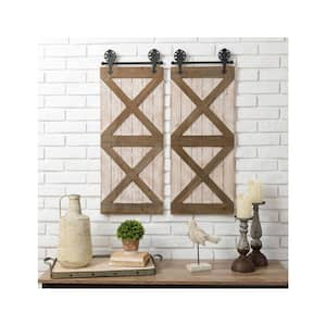 35.25 in. H Farmhouse Barn Door Decor (Set of 2)