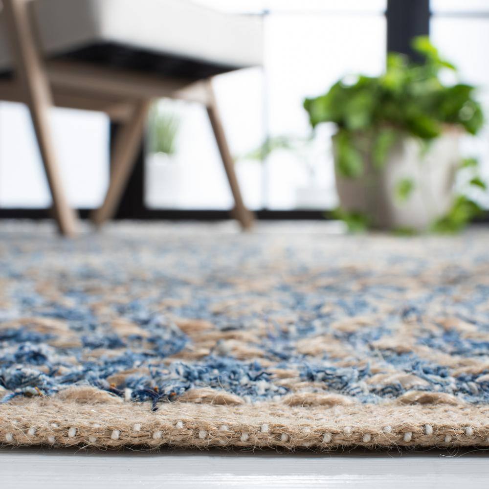 Cape Cod Blue and Natural Handmade Jute Area Rug