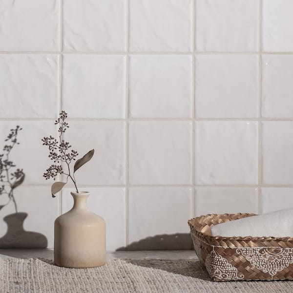 Harvest 4 in. x 4 in. Dune White Glazed Ceramic Wall Tile (12.8 sq. ft/case)