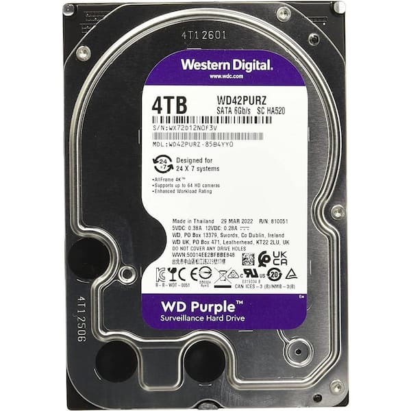 Western Digital 4TB WD Purple Surveillance Internal Hard Drive - The Home Depot