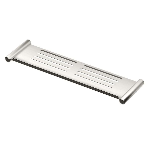 Brushed Nickel Bathroom Rectangle Shower Shelf Storage Holder SUS No  Drilling