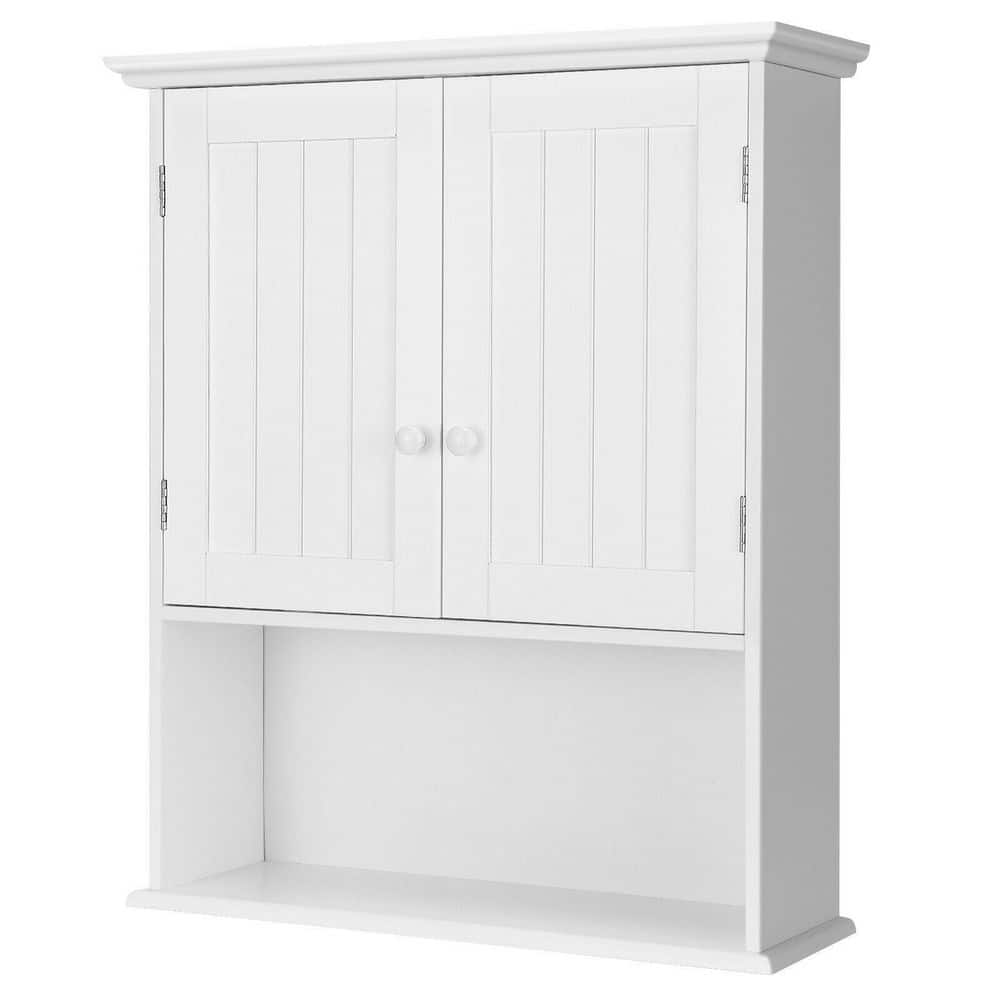 ANGELES HOME 23.5 in. W x 7.5 in. D x 28 in. H White Bathroom Wall ...