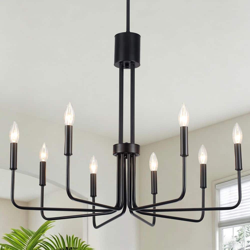 8-Light 30.23in Black Classic/Traditional Candle Style Chandelier for Dining Room Living Room price history on PriceWatchPro