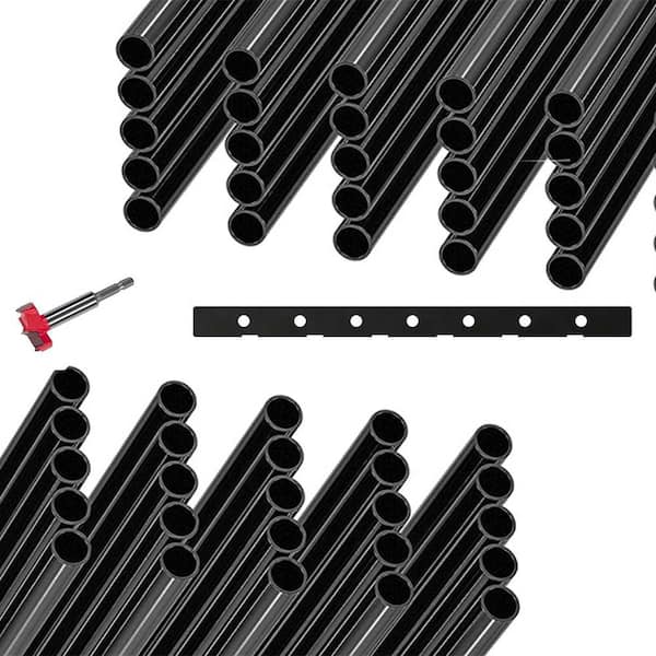 Afoxsos 26 Aluminum Hollow Round Deck Balusters with Drill Bit and Ruler for Railing or Staircase 25-Pack 0.75" W