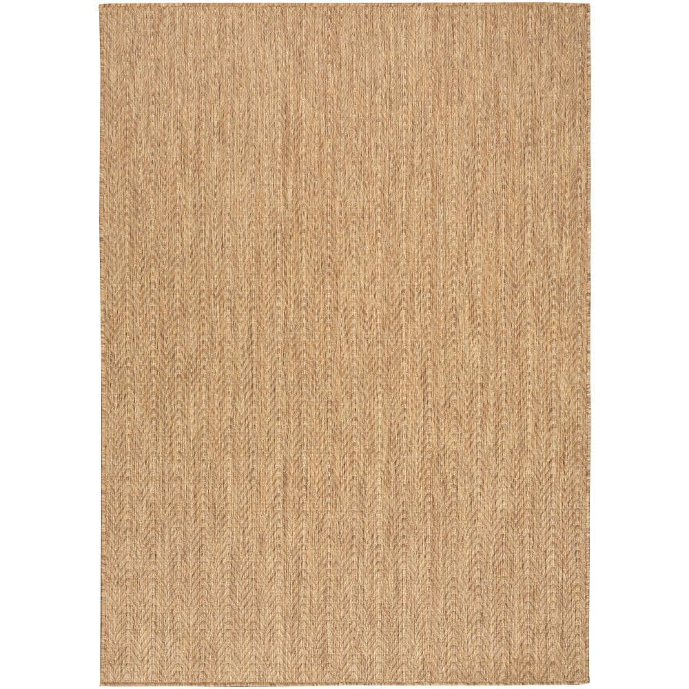Natural Geometric Flat Woven Synthetic 5' x 7' Area Rug