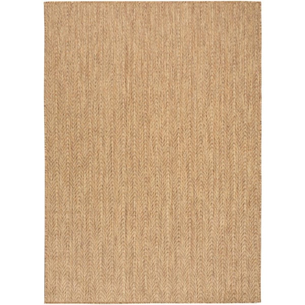 Horizon Natural 5 ft. x 7 ft. Indoor/Outdoor Geometric Contemporary Area Rug