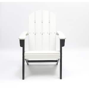White and Black Flodable HDPE Plastic Adirondack Chair