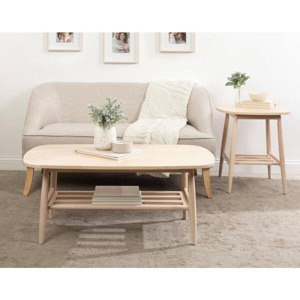 Kate and Laurel Niles 43.31 in. Natural Oval Solid Wood Coffee Table ...
