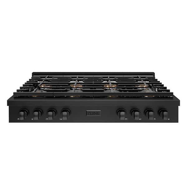 48 in. Paramount Gas Rangetop with 8 Burner DuoPro Cooktop in Black Stainless Steel