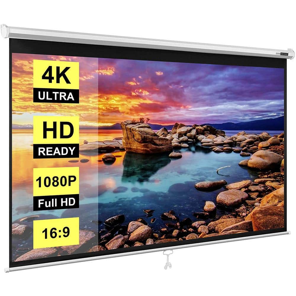 politiker rørledning lunken VIVOHOME 100 in. Manual Pull Down Projector Screen X002CMJAQF - The Home  Depot