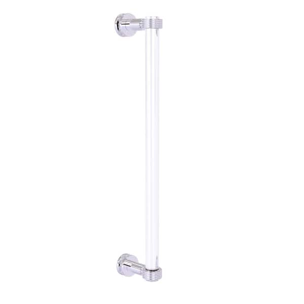 Allied Brass Clearview 18 in. Single Side Shower Door Pull with Groovy Accents in Polished Chrome