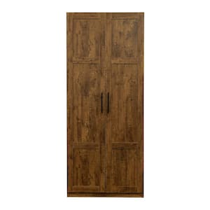 Walnut Armoire with Separate 4 Storage Spaces ( 29.53 in. W x 15.75 in. D x 70.87 in. H)