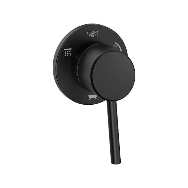 GROHE Concetto 1-Handle 3-Way Diverter Valve Only Trim Kit in Matte Black (Valve Sold Separately)