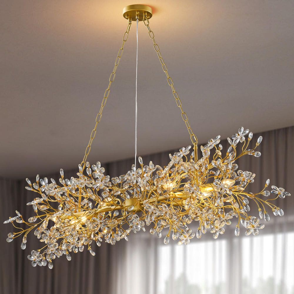 YUYI Modern Chandelier 51 in. 8-Light Gold Chandelier for Dinning