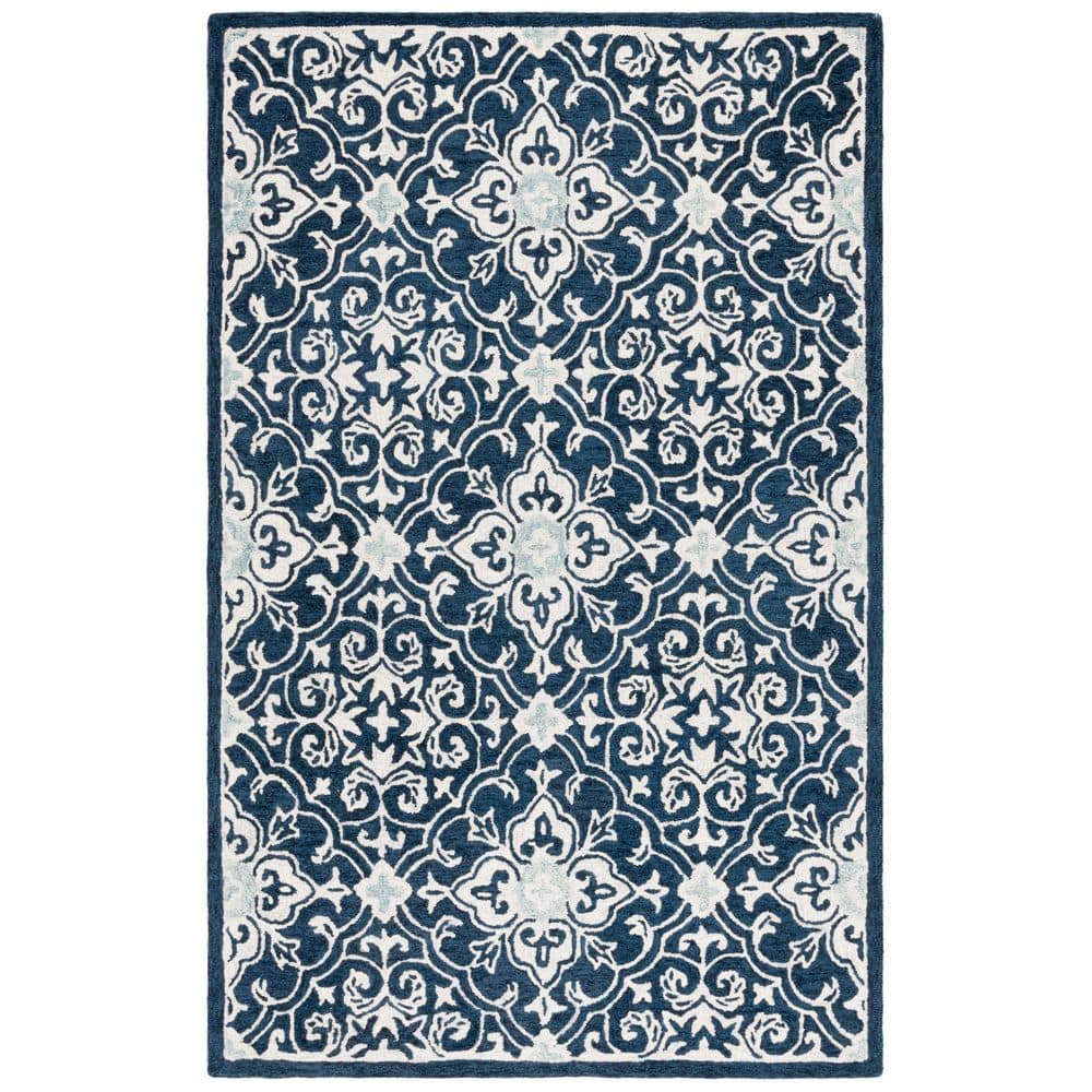 Roslyn 2 ft. x 3 ft. Navy/Light Blue Ornate Border Area Rug price history on PriceWatchPro
