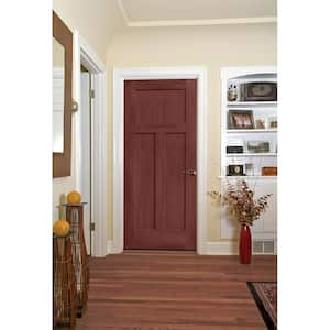 36 in. x 80 in. Craftsman Amaretto Stain Left-Hand Solid Core Molded Composite MDF Single Prehung Interior Door