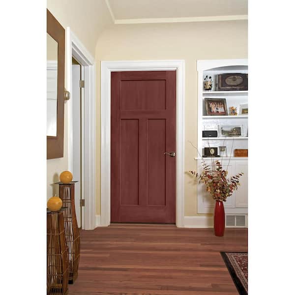 28 in. x 80 in. Craftsman Amaretto Stain Solid Core Molded Composite MDF Interior Door Slab