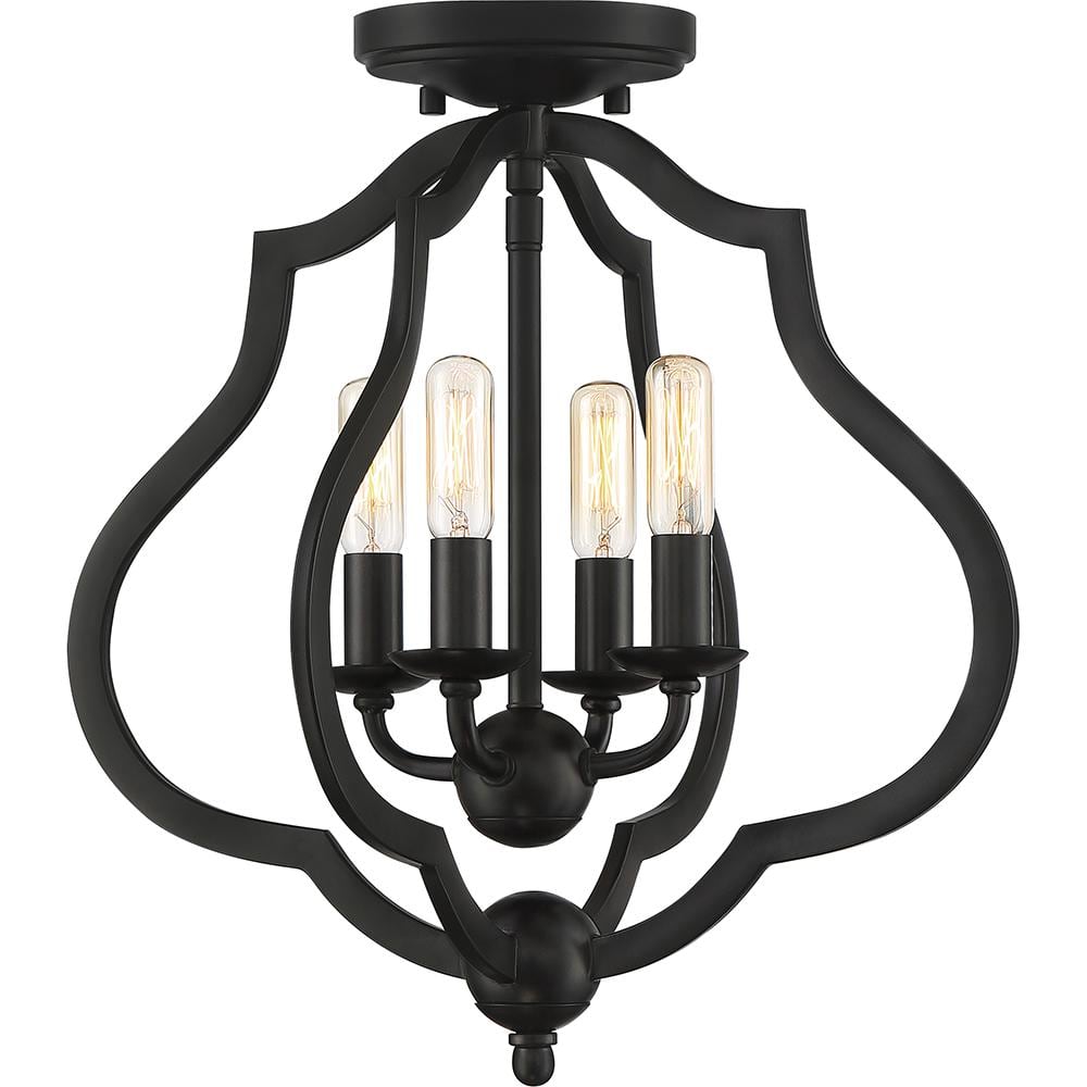 O'Keefe 15 in. 4-Light Matte Black Semi-Flush Mount price history on PriceWatchPro