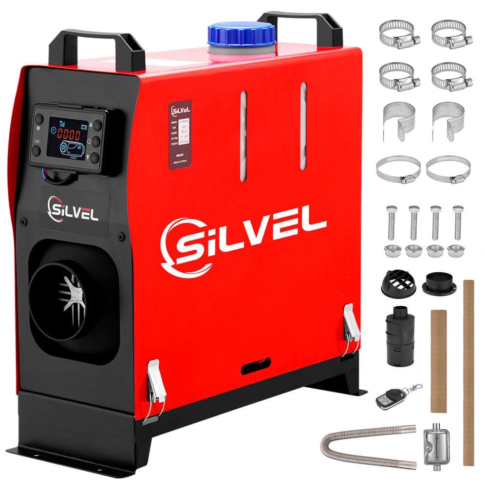 SILVEL Diesel Heater 28296 BTU Diesel Parking Heating Kerosene Space Heater with Muffler and LED Switch for RV