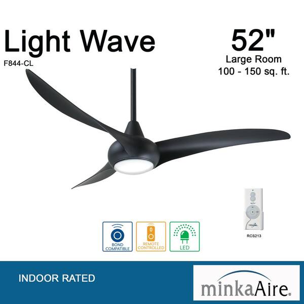 MINKA-AIRE Light Wave 52 in. Integrated LED Indoor Coal Ceiling 